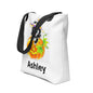 Personalized Halloween Tote bag Cat on Jack-o-Lantern