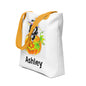 Personalized Halloween Tote bag Cat on Jack-o-Lantern